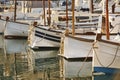 Traditional balearic boats, llauts. Soller harbor.  Mallorca island Royalty Free Stock Photo