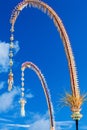 Traditional Bali penjor - decoration for Galungan holidays Royalty Free Stock Photo