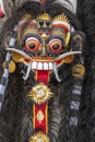 Traditional Balinese Barong mask on street ceremony in island Bali, Indonesia. Closeup Royalty Free Stock Photo