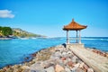 Traditional Balinese gazebo with ocean view Royalty Free Stock Photo