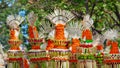 Traditional Balinese offering for gods Royalty Free Stock Photo