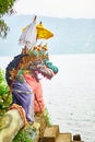 Traditional Balinese statues in Pura Ulun Danu