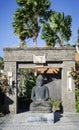 Traditional balinese stone buddha statue in bali indonesia