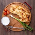 Traditional balkan meal - Burek or Borek pie with cheese Royalty Free Stock Photo