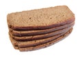 The traditional Baltic rural grandmother`s black bread isolated