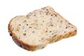 The traditional Baltic rural white wheat bread with sunflowers seeds and nuts isolated macro