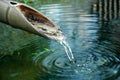 Traditional bamboo fountain in Tokyo Royalty Free Stock Photo