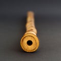 Traditional bamboo Japanese flute close up. Royalty Free Stock Photo