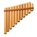 Traditional Bamboo Pan Flute Musical Instrument on White Background woodwind Royalty Free Stock Photo