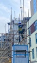 Traditional bamboo scaffolding Conservation Preservation Restoration temporary construction work at height climbing structure