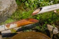 Traditional bamboo water fountain Royalty Free Stock Photo