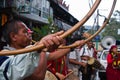 Traditional band players, World Tourism Day in Pokhara, Nepal