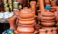 Traditional bangladeshi handmade ceramic pottery shop beside the street Royalty Free Stock Photo