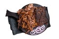 Traditional barbecue wagyu pulled beef Isolated, white background. Royalty Free Stock Photo