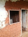 Traditional bahareque house in Colombia with a wattle-and-daub material Royalty Free Stock Photo