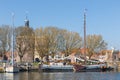 Traditional barge in harbor of Enkhuizen, The Netherlands