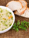 Traditional barley soup with meat