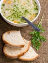 Traditional barley soup with meat