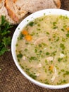 Traditional barley soup with meat