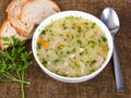 Traditional barley soup with meat