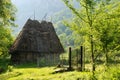Traditional barn with straw roof Royalty Free Stock Photo