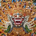 Traditional Barong mask pattern in temple on Bali island Royalty Free Stock Photo