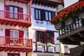 Traditional and colorful basque houses in the old town of Hondarribia