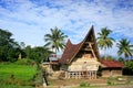 Traditional Batak house on Samosir island, Sumatra, Indonesia Royalty Free Stock Photo