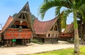 Traditional Batak houses on Samosir island, Sumatra, Indonesia Royalty Free Stock Photo
