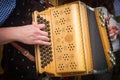 Traditional Bavarian accordion player Royalty Free Stock Photo