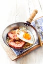 Traditional bavarian breakfast in skillet