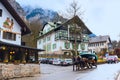 Traditional bavarian houses near Neuschwanstein in german alps in Bavaria Royalty Free Stock Photo