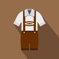 Traditional Bavarian men suit icon, flat style Royalty Free Stock Photo