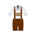 Traditional Bavarian men suit icon, flat style Royalty Free Stock Photo