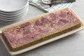 Traditional Belgian brawn, head cheese on a plate