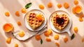 Traditional Belgian waffles orange crispy yummy snack calories