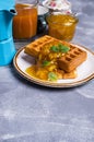 Traditional Belgian waffles Royalty Free Stock Photo