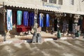 Traditional Berber dresses outside a store