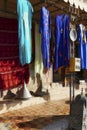 Traditional Berber dresses outside a store