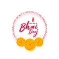 traditional bhai dooj celebration background with marigold flower design