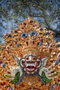 Traditional Bhoma mask pattern in temple on Bali island Royalty Free Stock Photo