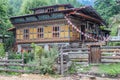 Traditional Bhutanese architecture in Bumthang, Bhutan. Royalty Free Stock Photo