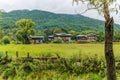 Traditional Bhutanese architectures in a village near Bumthang, Bhutan