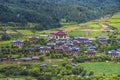 Traditional Bhutanese village , Ura Valley , Bhutan