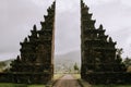Traditional big gate entrance to temple. Bali Hindu temple