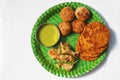 selective focus of Famous food from Bihar and Uttar Pradesh in North India \