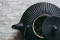 Traditional black cast iron teapot Royalty Free Stock Photo
