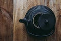 Traditional black cast iron teapot Royalty Free Stock Photo