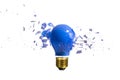 traditional blue light bulb breaks