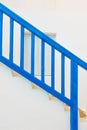 Blue staircase with railing Royalty Free Stock Photo